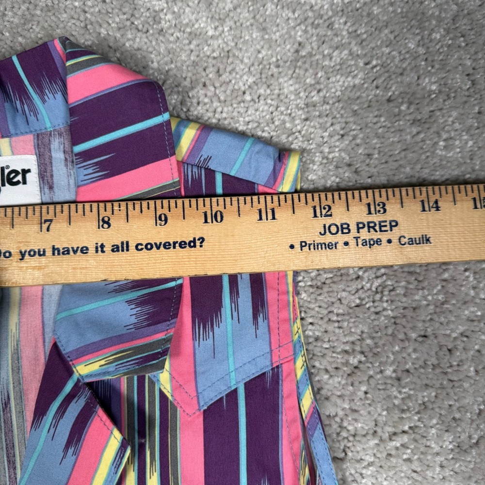 Wrangler x Lainey Wilson Women's S Multicolor Stripe Tie Front Western Top Rodeo - Picture 3 of 9